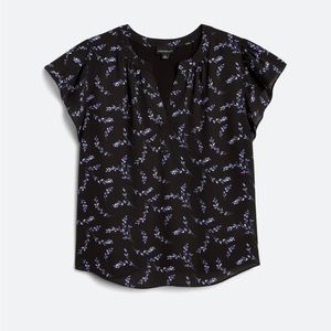 Stitch Fix Purple Leaf/Floral Blouse